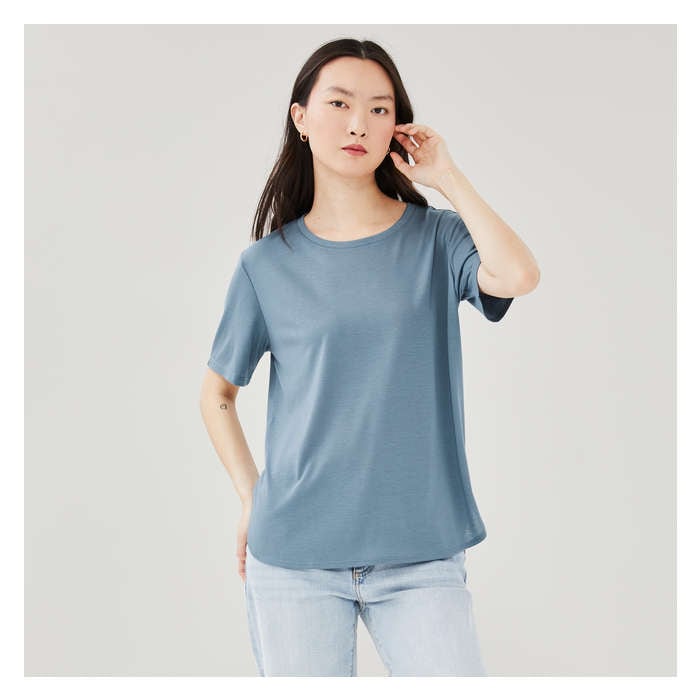 Women's Relaxed Crew Neck T-Shirt - Dusty Blue